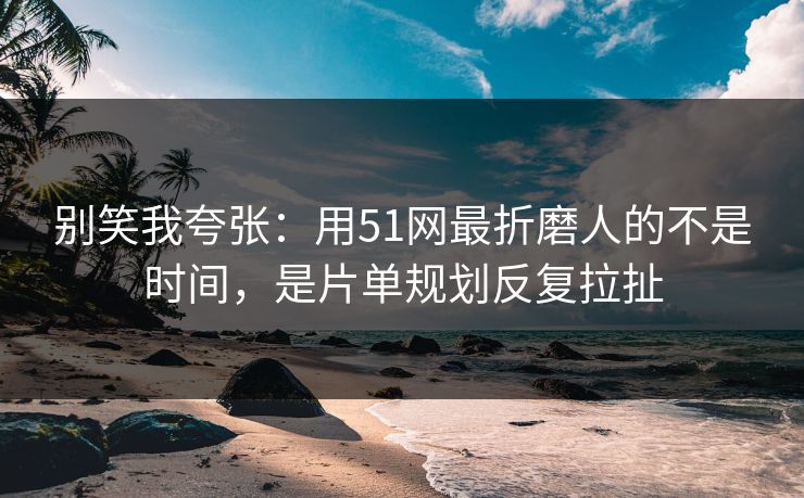 别笑我夸张：用51网最折磨人的不是时间，是片单规划反复拉扯